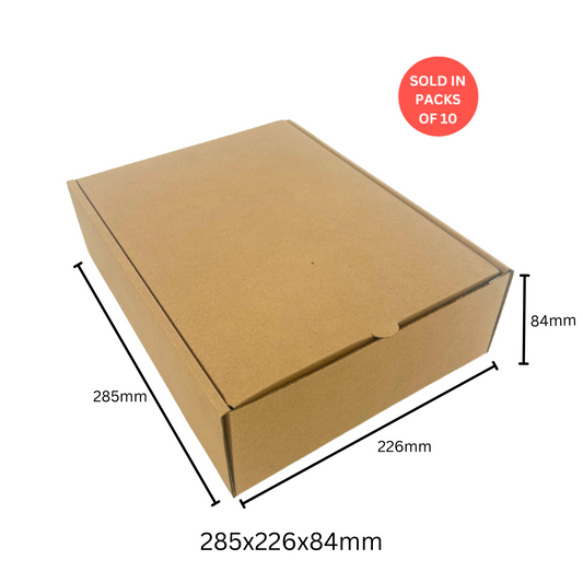 Large Kraft Shipper box 285x226x84mm (Pack of 10)