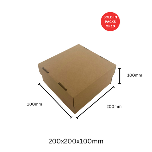 E-Flute Gift Box (Kraft) 200x200x100mm (Pack of 10)