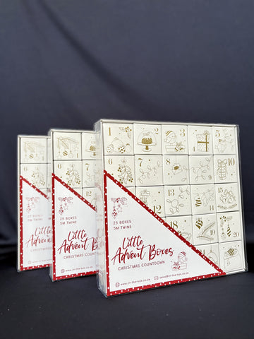 Little Advent Boxes (Gold on White)