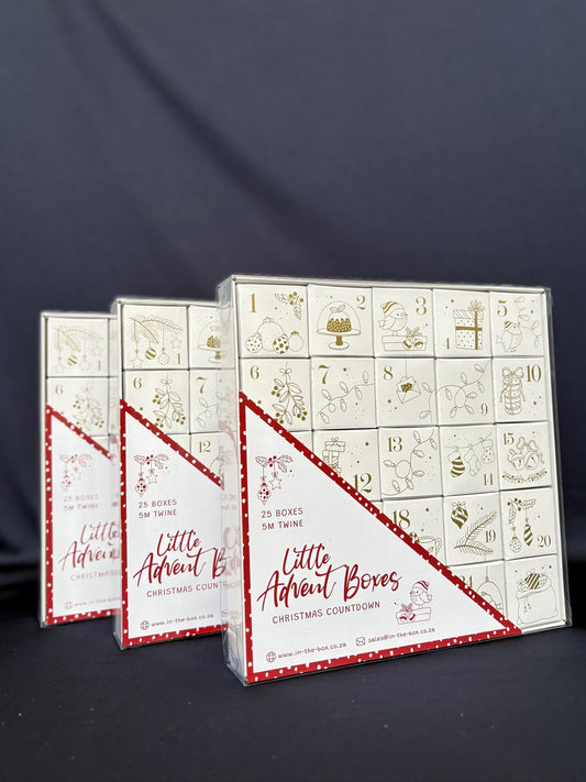 Little Advent Boxes (Gold on White)