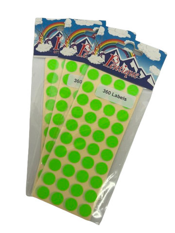 Sticker Dots (Lumo Green) (Pack of 360)