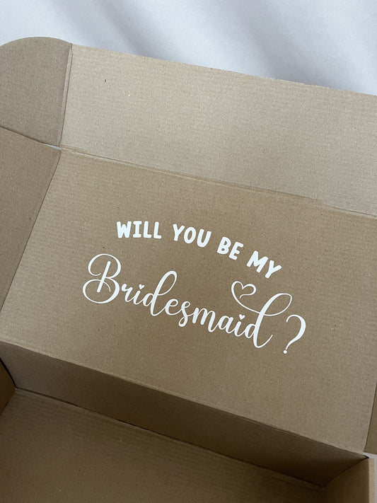 Will You Be My Bridesmaid Vinyl Sticker (White) (200x125mm)