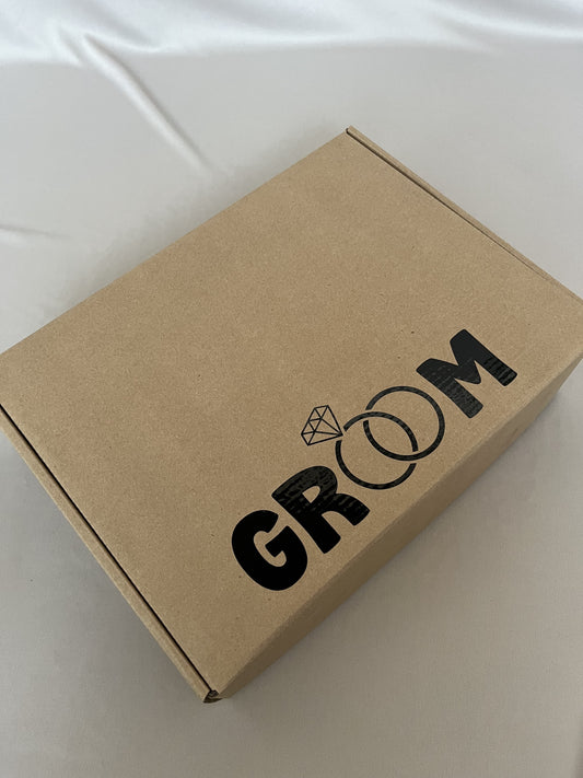 Groom Vinyl Sticker (White) (200x74mm)