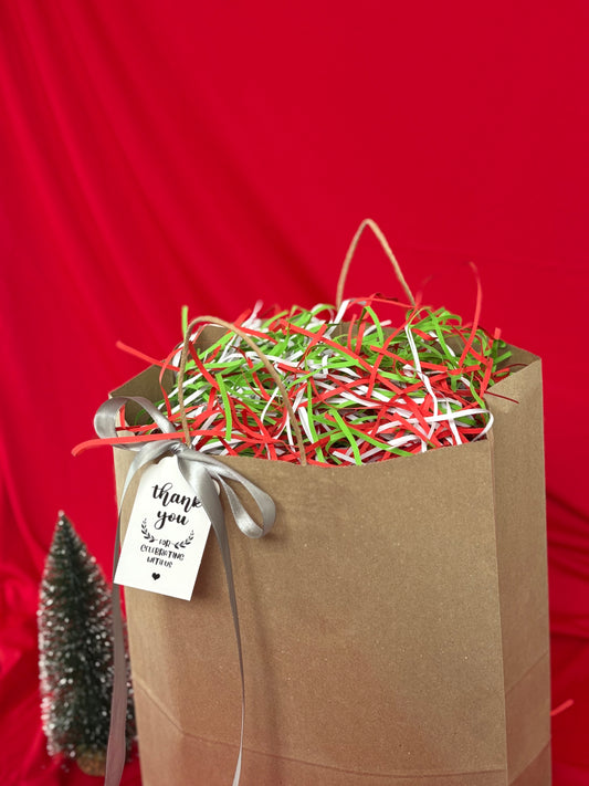 Candy Cane Shredded Paper (90g) NARROW