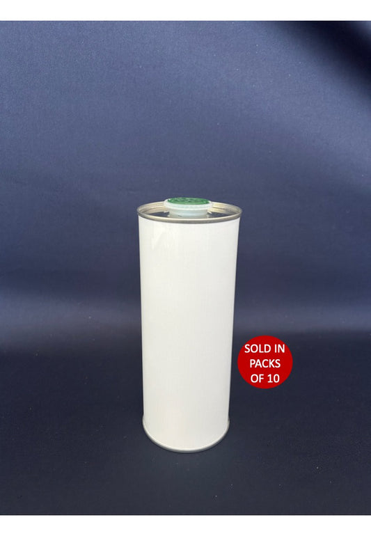 Round 500ml Olive Oil Tin (White) (65x167mm) (Pack of 10)