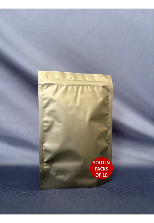 Stand Up Mylar Bag (Black) 16x24cm (Pack of 10)