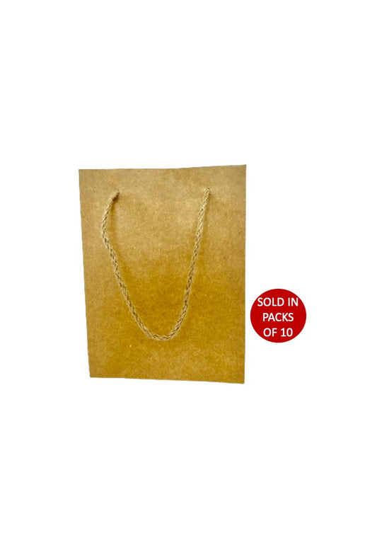 Mini Brown Carrier Bag 200x80x280mm (Pack of 10)