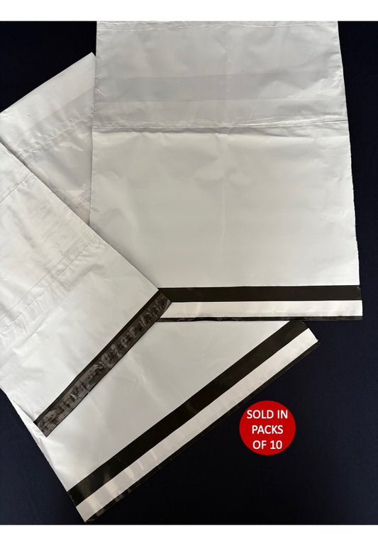 Courier Bags 225mm x 315mm +45mm Lip x 60mic (With Pouch) (Pack of 10)