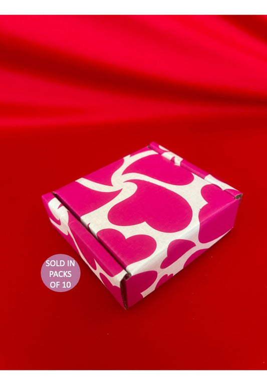 White Flip Lid Shipper Box (125x118x38mm) (Pink Whirlwind Love)