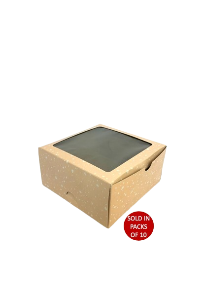 6x6x3" Cake Box (150x150x75mm) (Orange Splash)