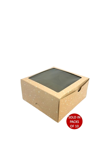6x6x3" Cake Box (150x150x75mm) (Orange Splash)