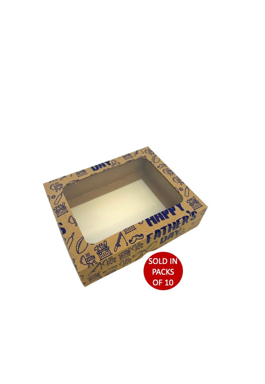Kraft Biscuit Box with Window (Blue Father's Day)