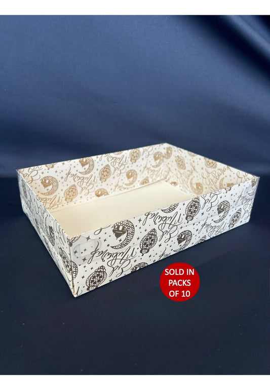 White Hamper Box (300x220x80mm) Gold Eid Radiance (Pack of 10)