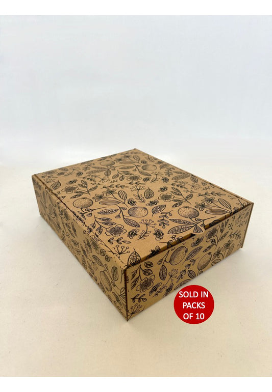 Large Kraft Shipper Box (252x226x84mm) Black Citrus Serenade (Pack of 10)