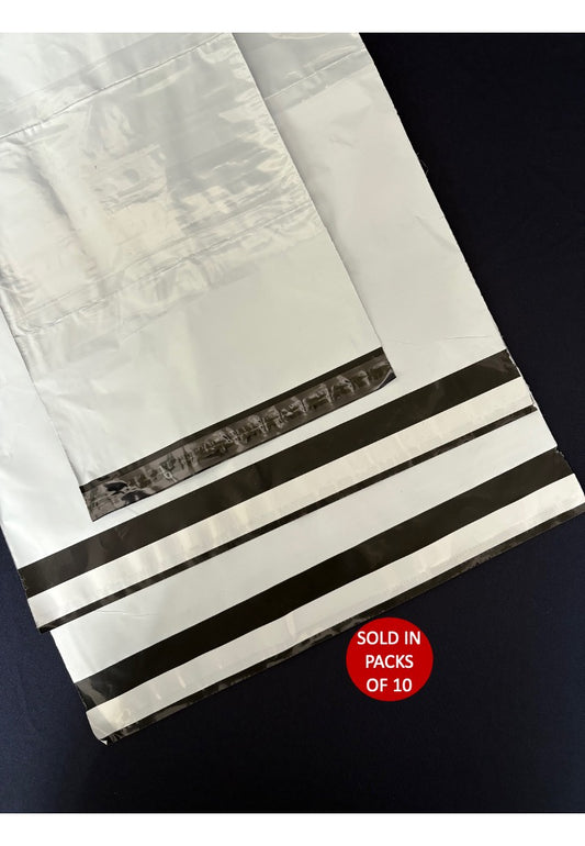 Courier Bags 360mm x 480mm +45mm Lip x 60mic (With Pouch) (Pack of 10)