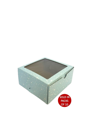 6x6x3" Cake Box (150x150x75mm) (Blue Splash)
