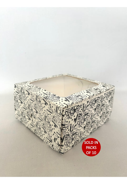 4 Cupcake Box (White) 155x155x85mm (Teacher Appreciation)
