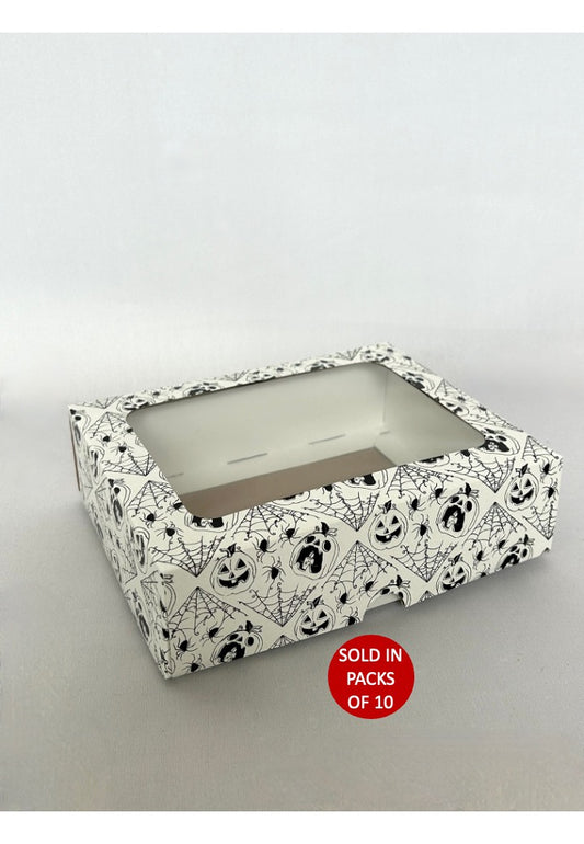 White Biscuit Box with Window (Black Halloween)