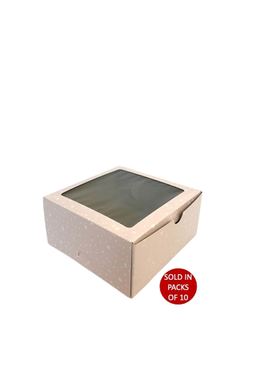6x6x3" Cake Box (150x150x75mm) (Pink Splash)