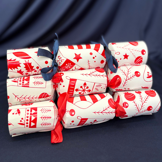 Red Tinsel Toes Cracker Bundle (White)