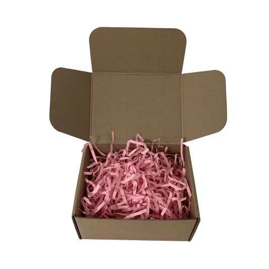 pink narrow shredded paper