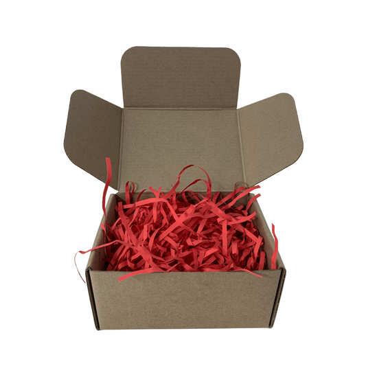 red narrow shredded paper