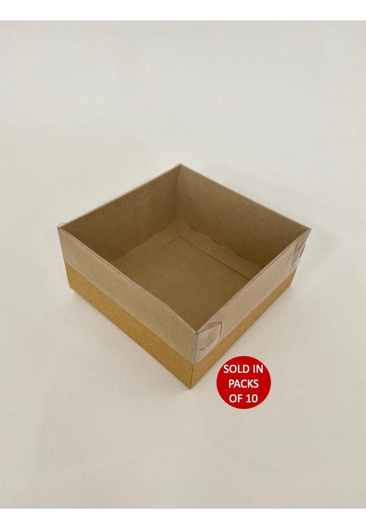Square box with pvc lid for cookies or biscuits