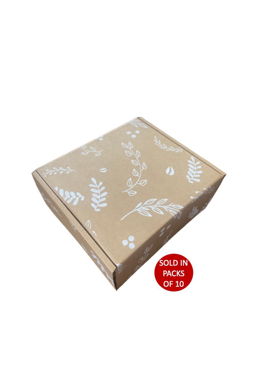 Large Rectangle Shipper Box (252x232x112mm) Botanical (Pack of 10)