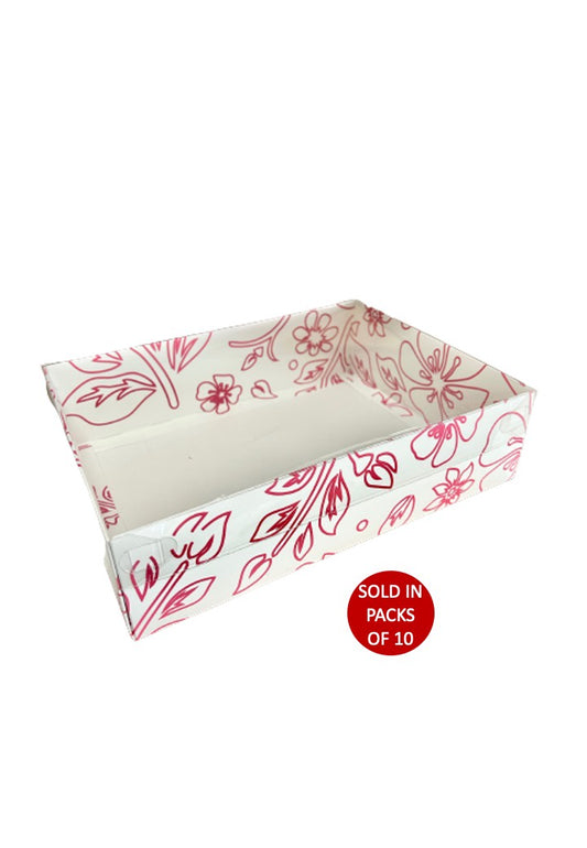 White Hamper Box (Pink Flowers)