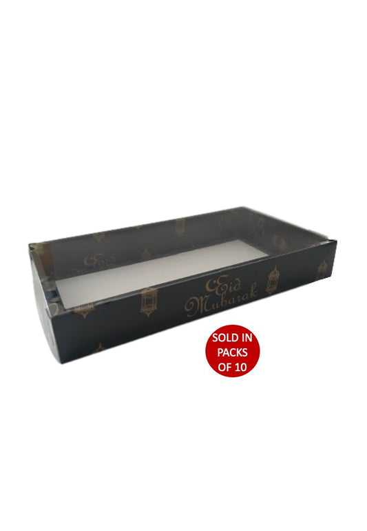XL Cookie Box (Black) 216x400x60mm Eid Mubarak