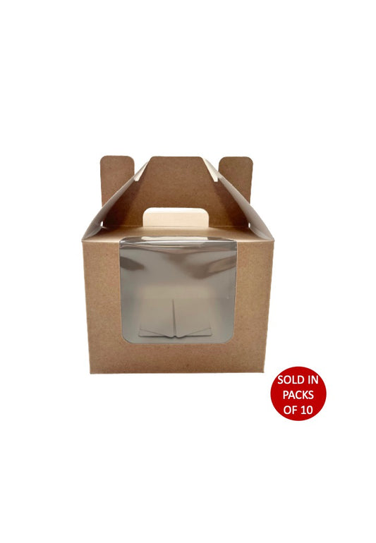 Bento Carrier Box (Kraft) 155x155x120mm (Pack of 10)