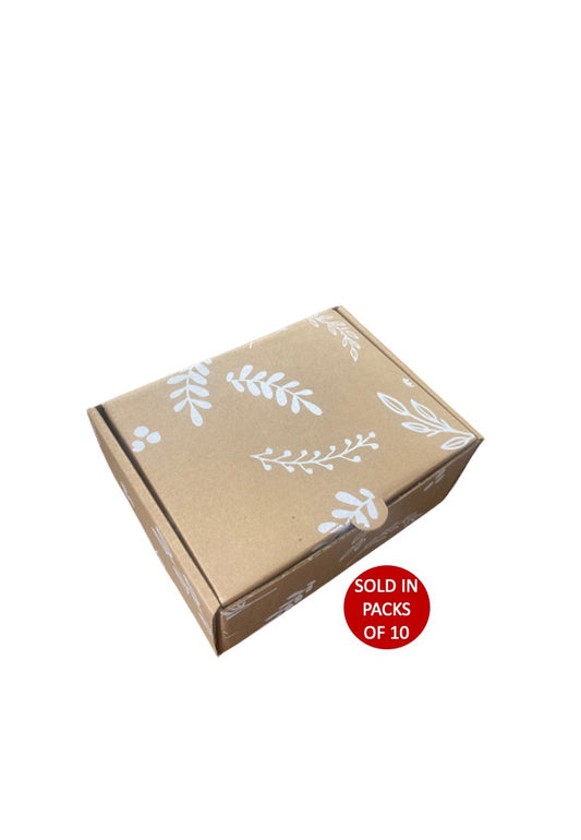 Meduim flip-lid shipper box 200x150x85mm botanical