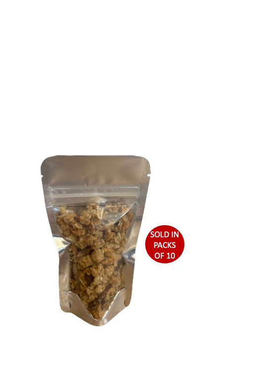 xxs metalised clear stand up pouch 80x145+60