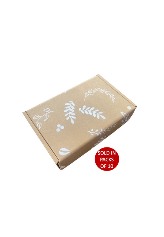 Kraft Shipper Box (237x153x58mm) Botanical (Pack of 10)