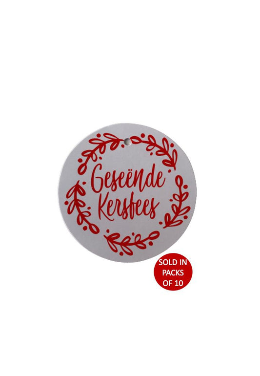 Geseende Kersfees Wreath (Red on White)