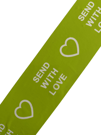 Send With Love Tape (White on Lime)