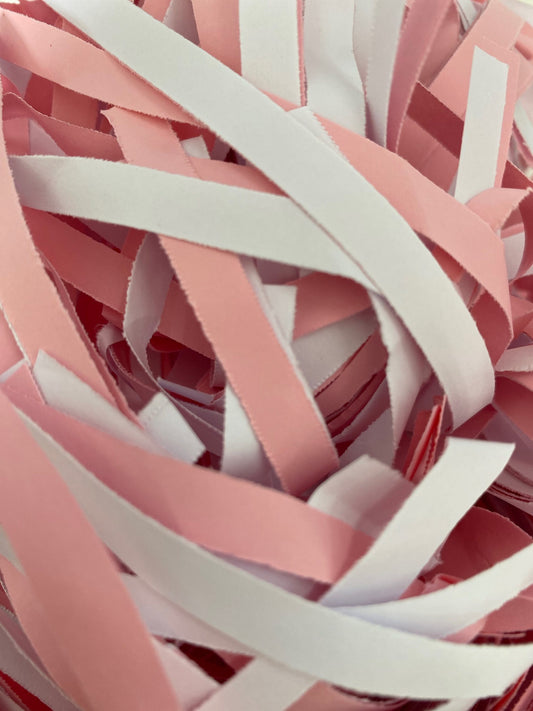 White & Pink Shredded Paper (90 grams)