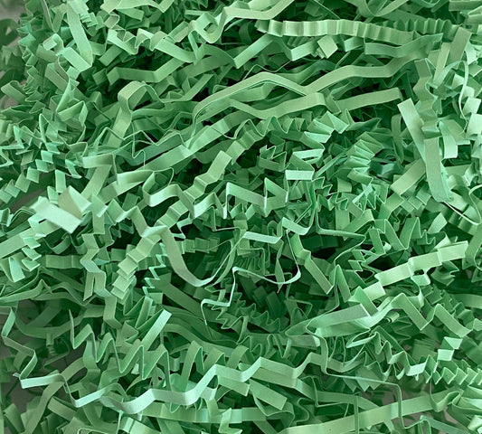 Forest green crinkle shredded paper box filler 100 gram packet