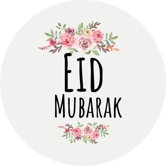 Eid Mubarak (Floral) Sticker (Pack of 15)
