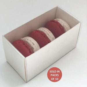 3 Macaron Box (Base & Sleeve) (White)85x46x41mm (Pack of 10)
