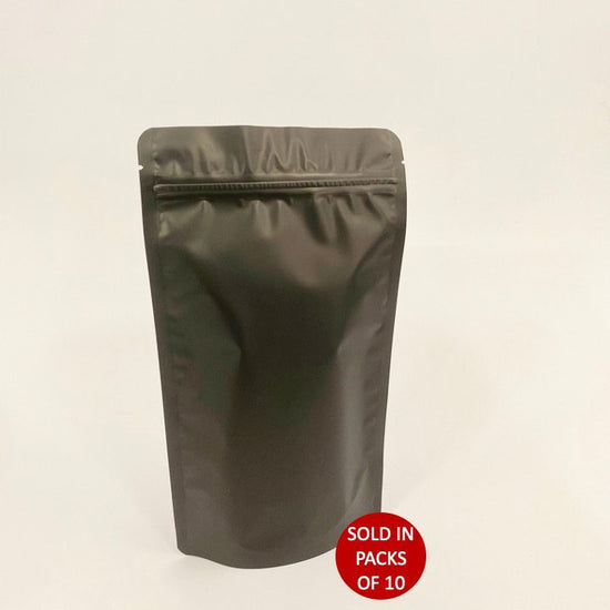 Black stand up pouch 250gram black