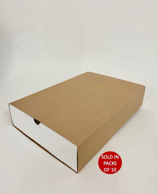 Large White Sliding Gift Box With Sleeve (Kraft)