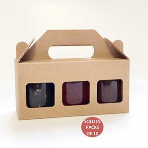 3 Jar Carrier (Kraft) (Pack of 10)