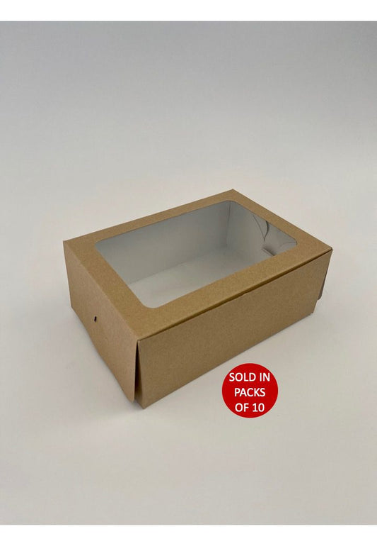 6 Cupcake Box (Kraft) 210x150x85mm (Pack of 10)