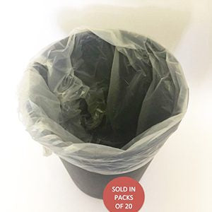 Clear Polyethylene refuse/recycle bags (Pack of 20)