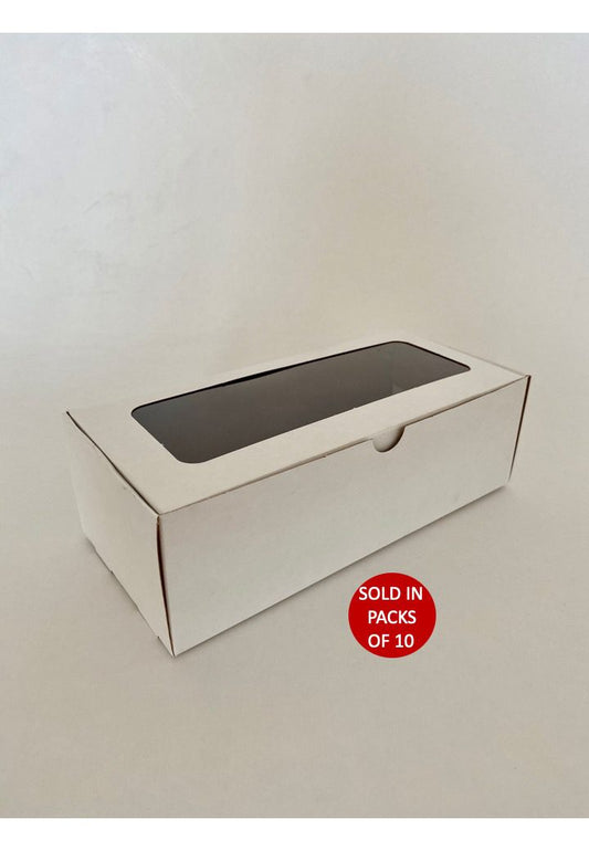 Donut Window Box (White) 220x96x70mm (Pack of 10)