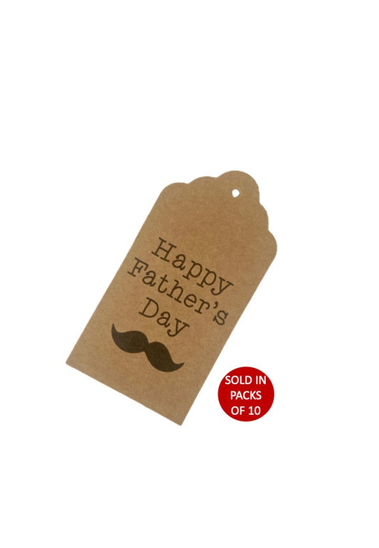 Happy Father's Day Moustache Tag (Kraft)