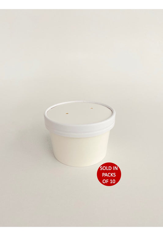 White Ice Cream Tub (250ml) (Pack of 10)