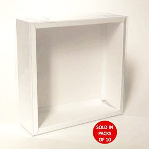 Square Cookie Box (White) 190x190x60mm (Pack of 10)