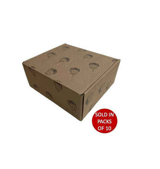 Large Rectangle Shipper Box (252x232x112mm) Protea (Pack of 10)